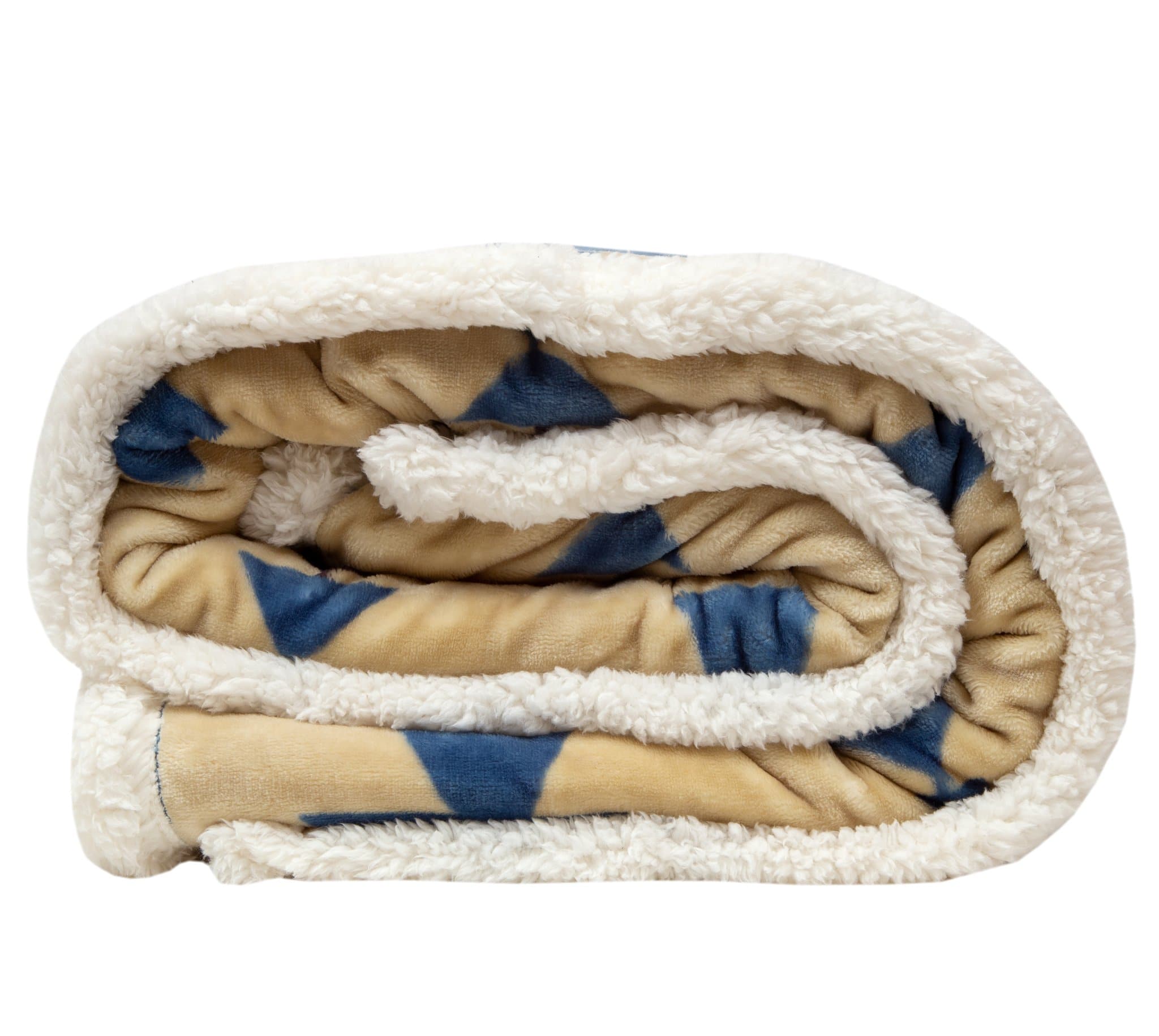 Southwest Aztec Blue River Plush Fur Sherpa Borrego Fleece T