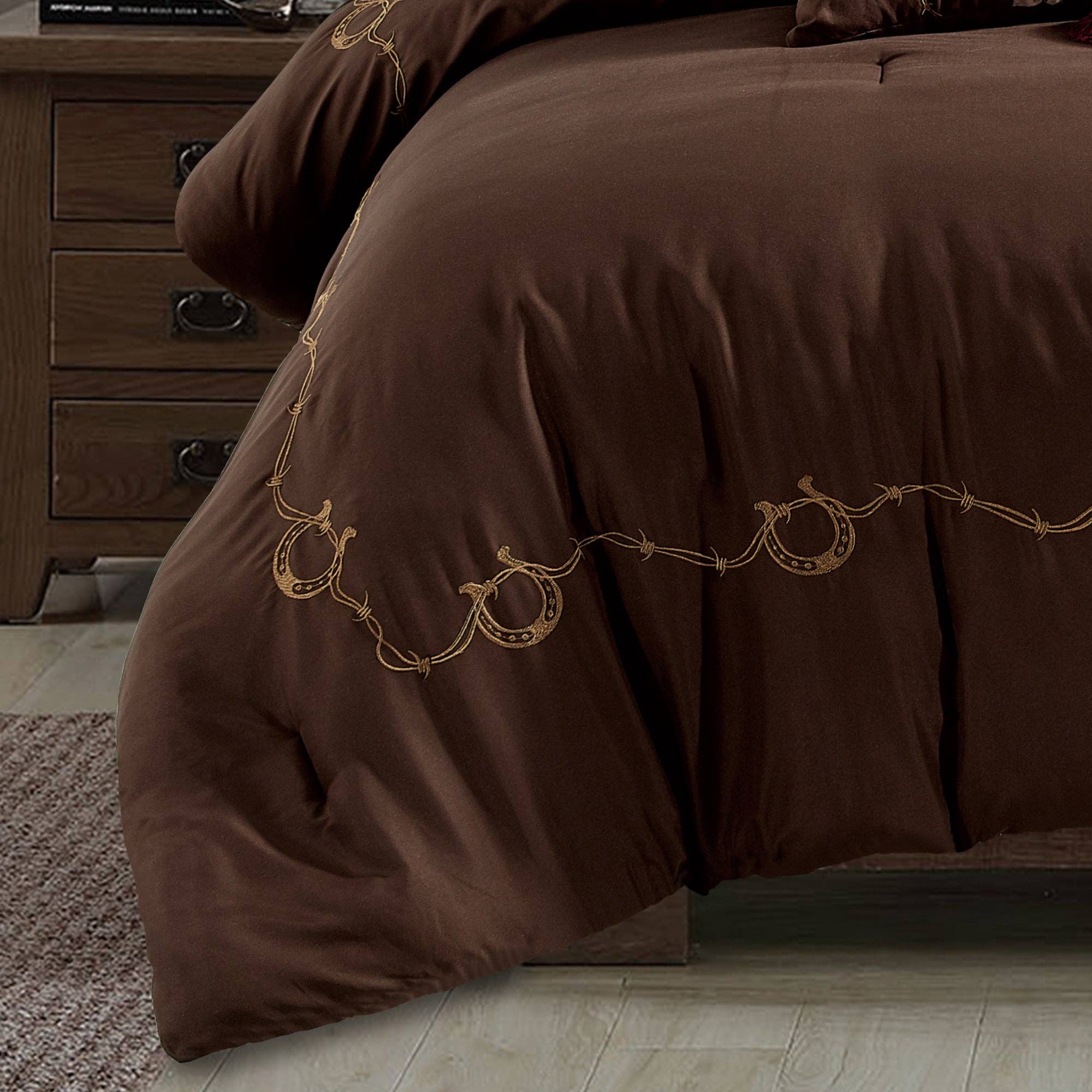 Reversible Rustic Cowhide - 7 Comforter Set