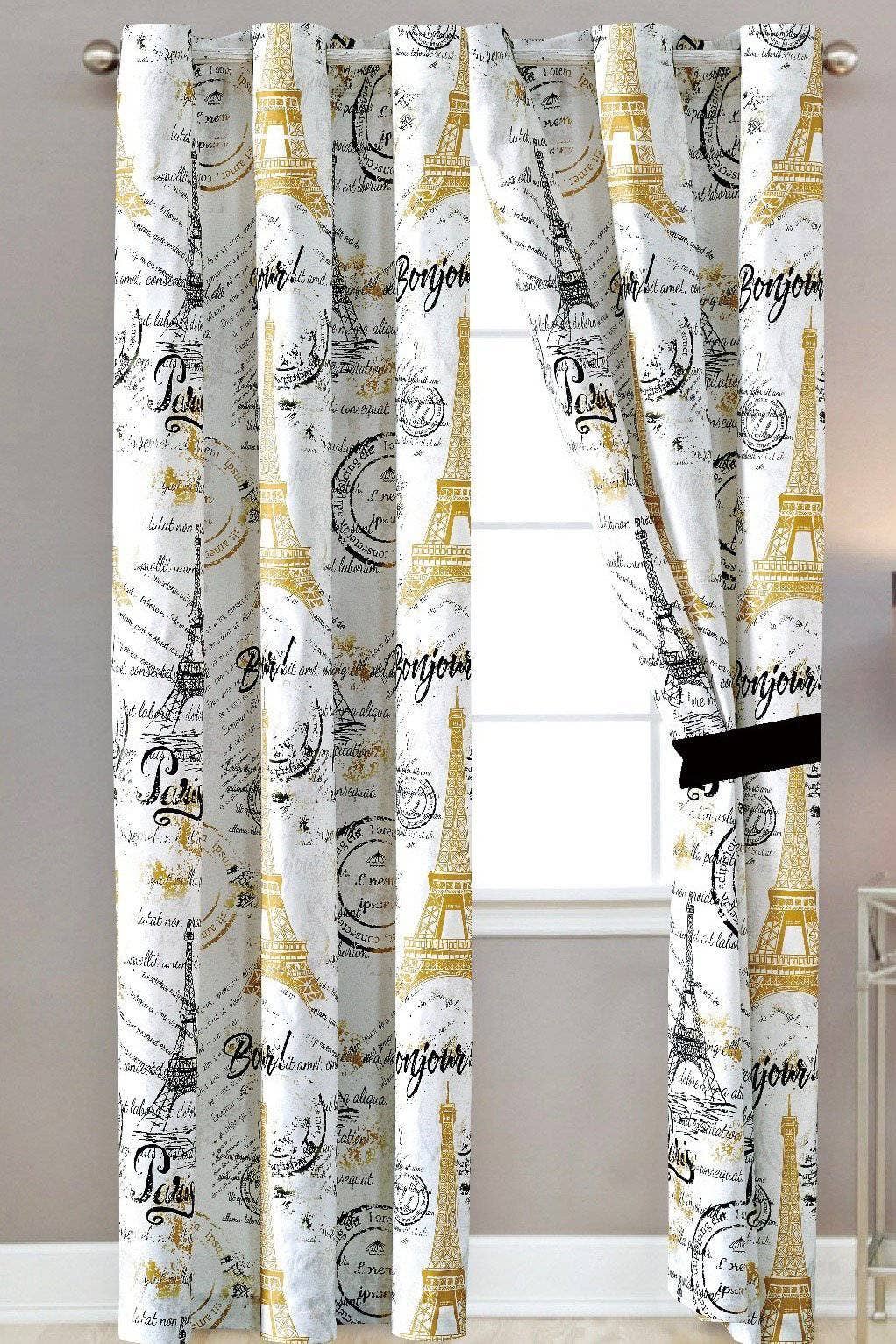 French Modern Eiffel Tower Curtain Set