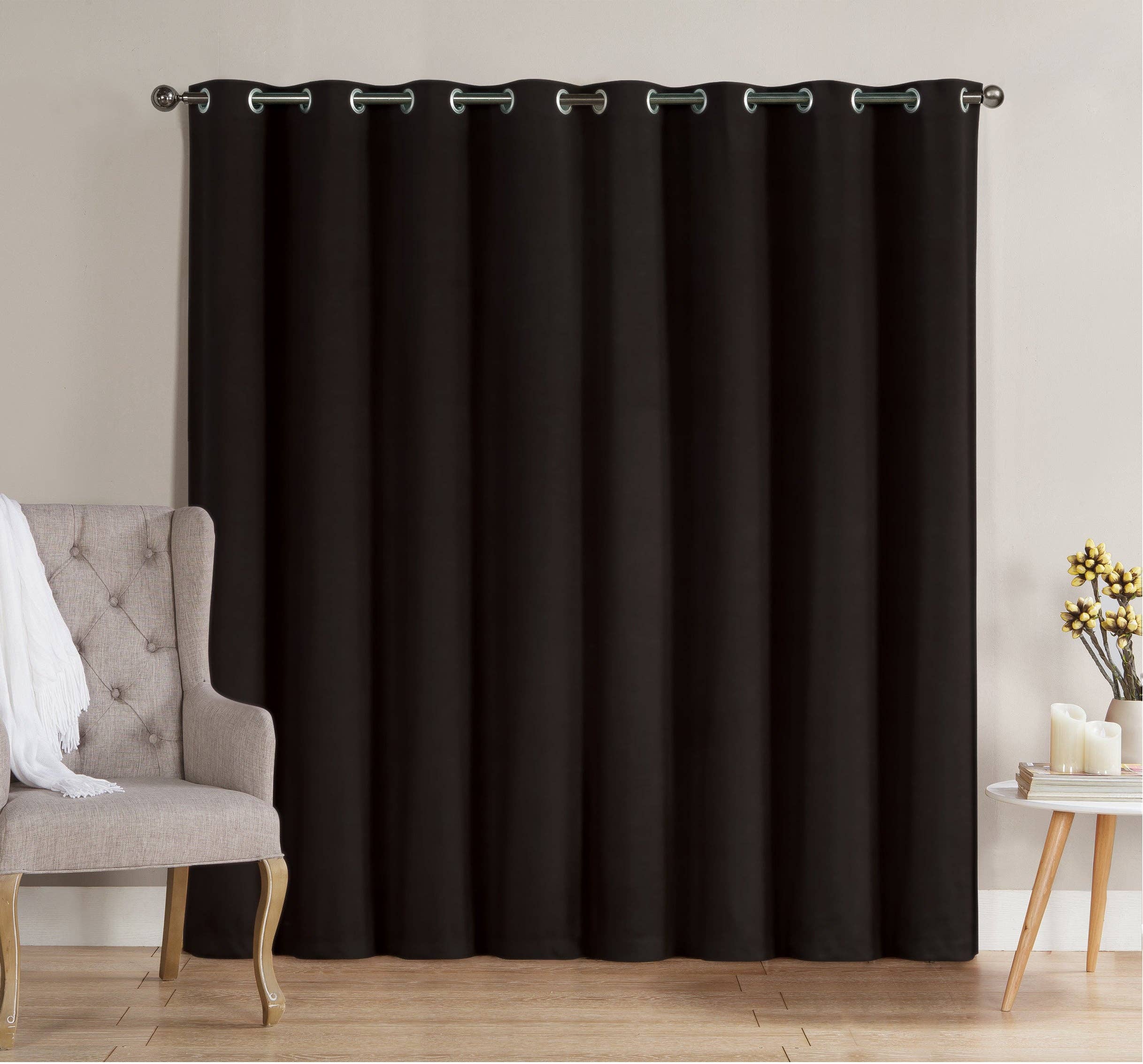 Solid Grommet Top Thermal Insulated Blackout Window Curtain