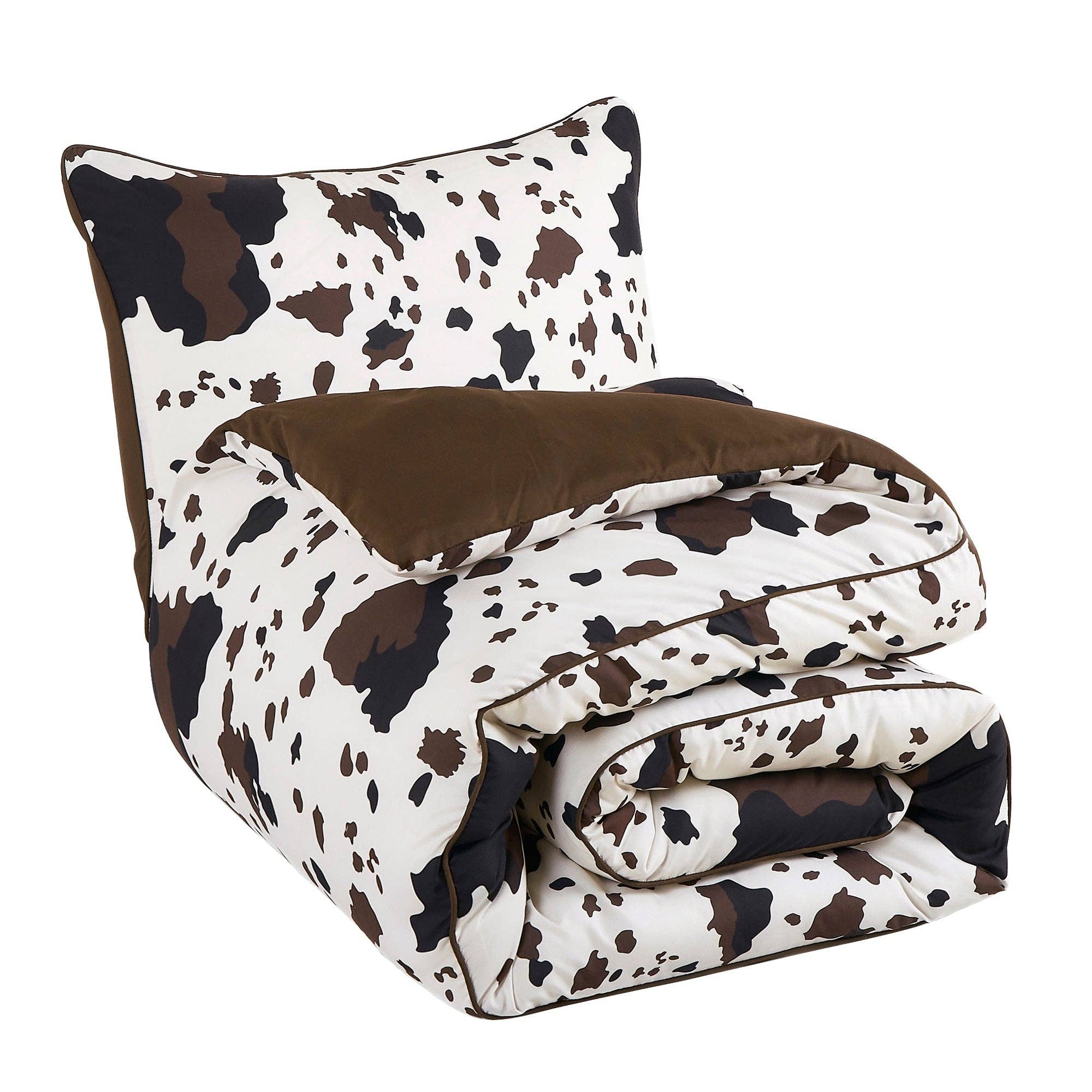 Rustic Cowhide Lodge Comforter Set - 5 Piece Set