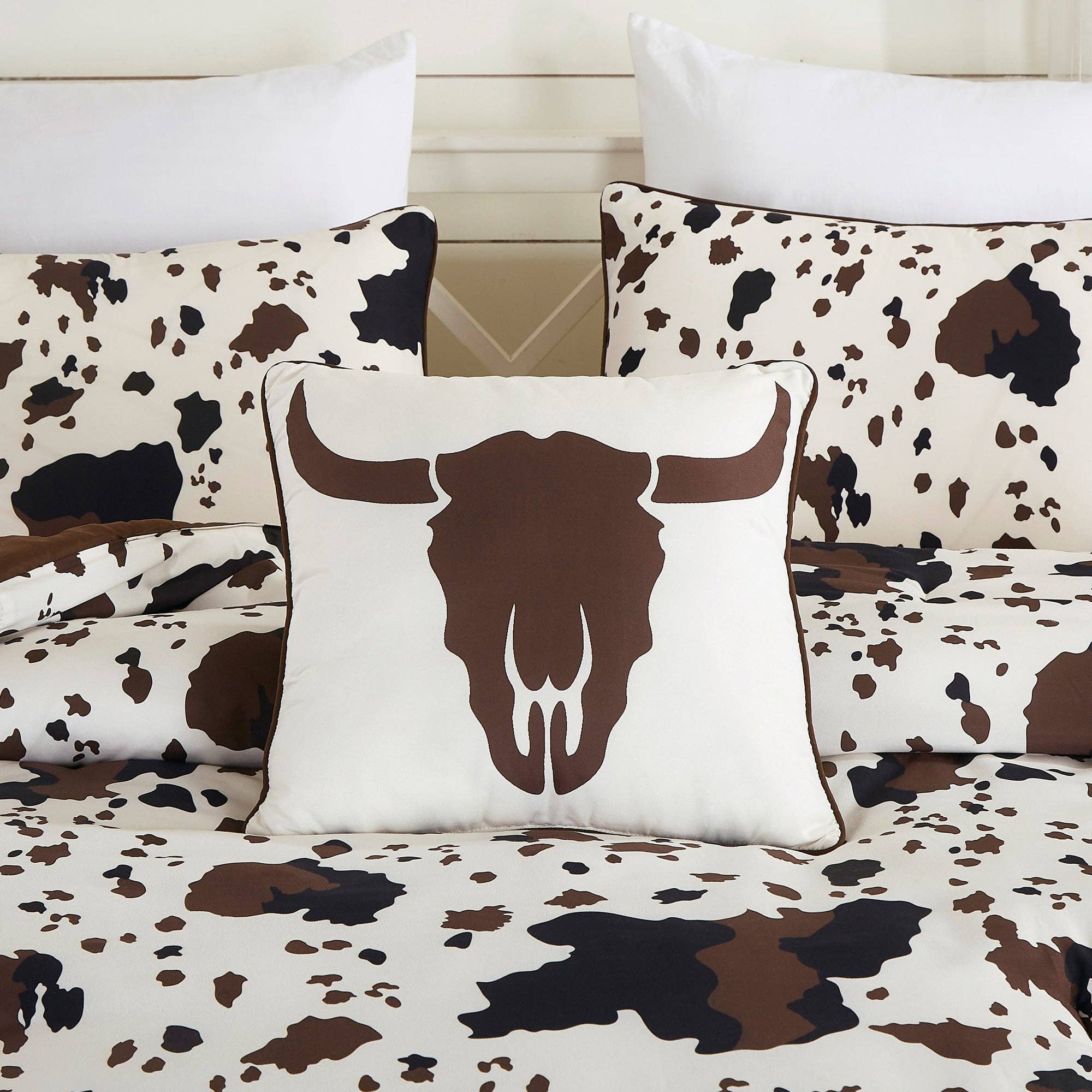 Rustic Cowhide Lodge Comforter Set - 5 Piece Set