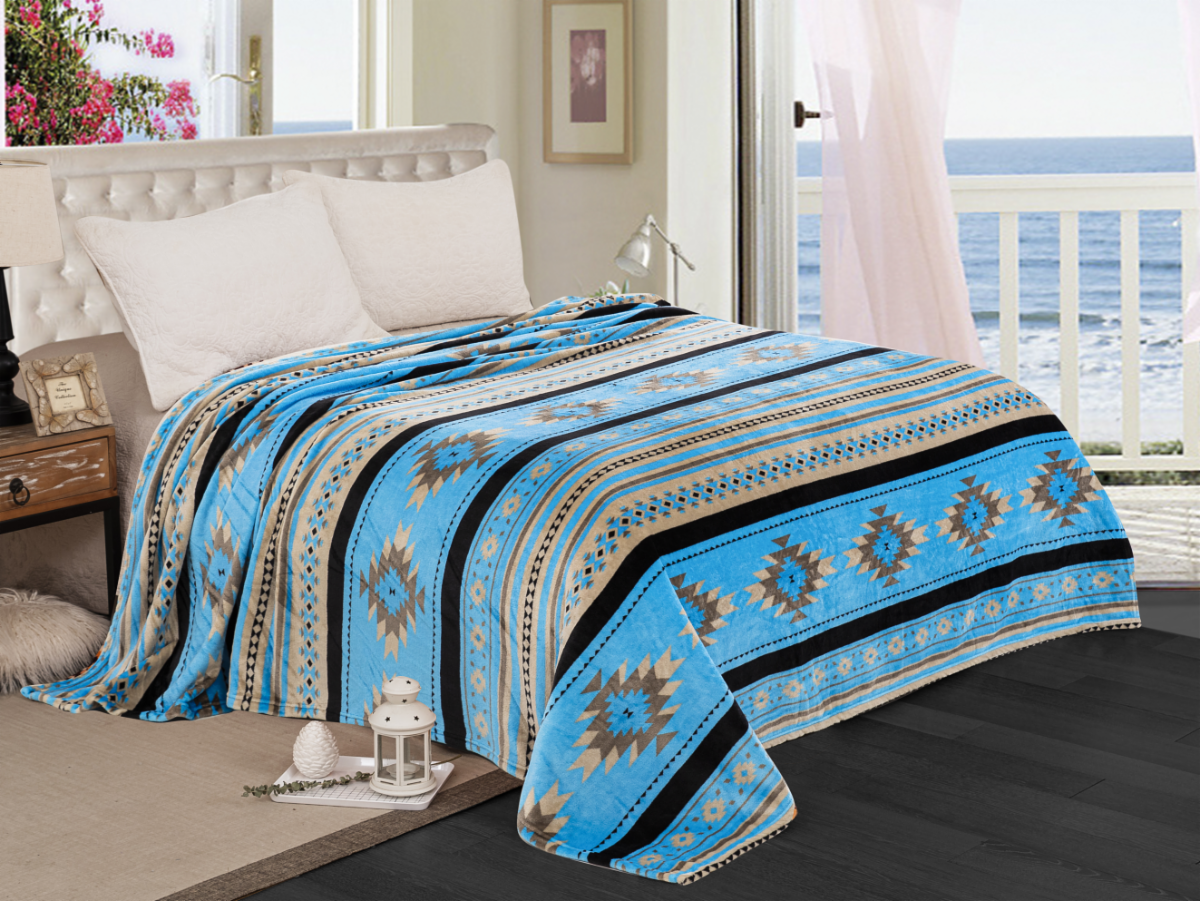 Southwest Aztec Fleece Blanket - Queen Size
