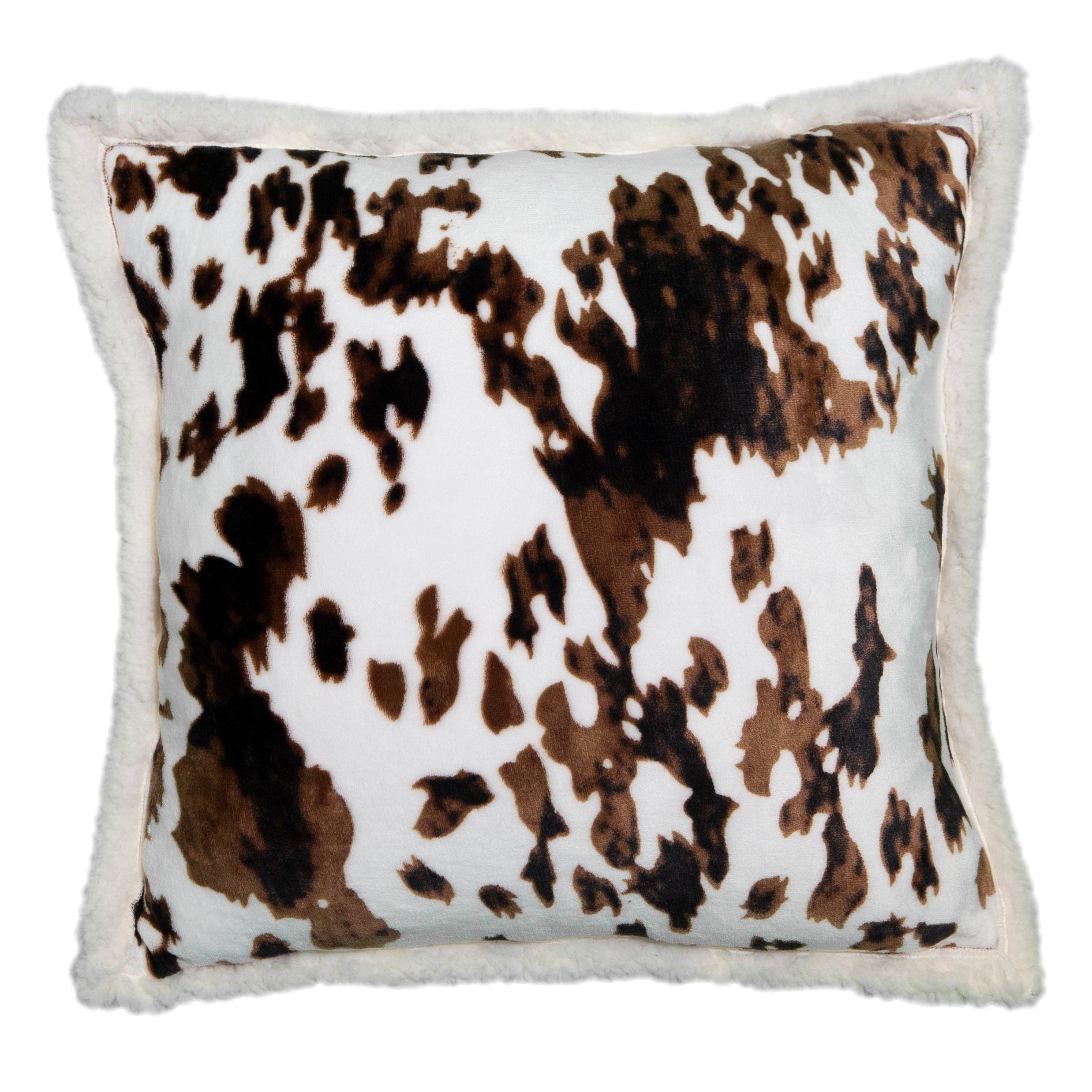 Wrangler Tri-color Cowhide Plush Pillow