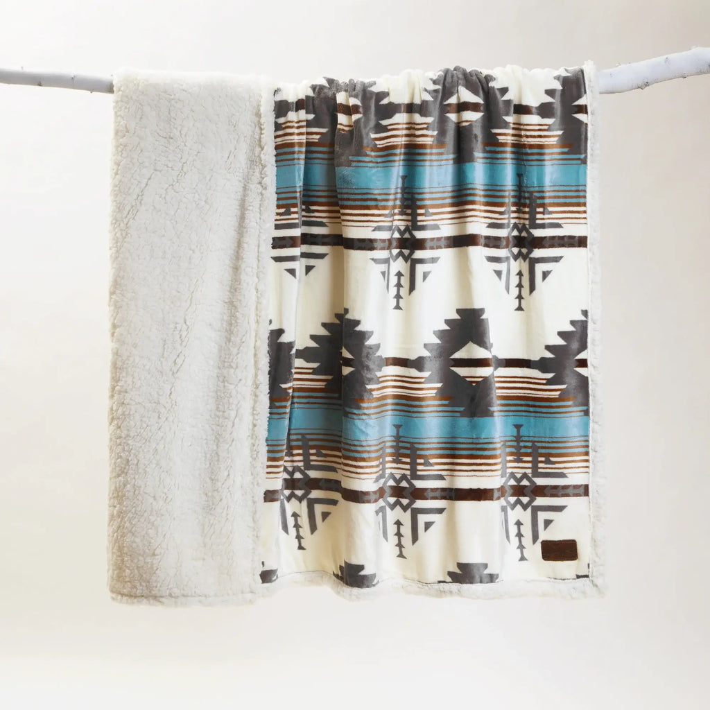 Wrangler Lone Mountain Sherpa Throw Blanket