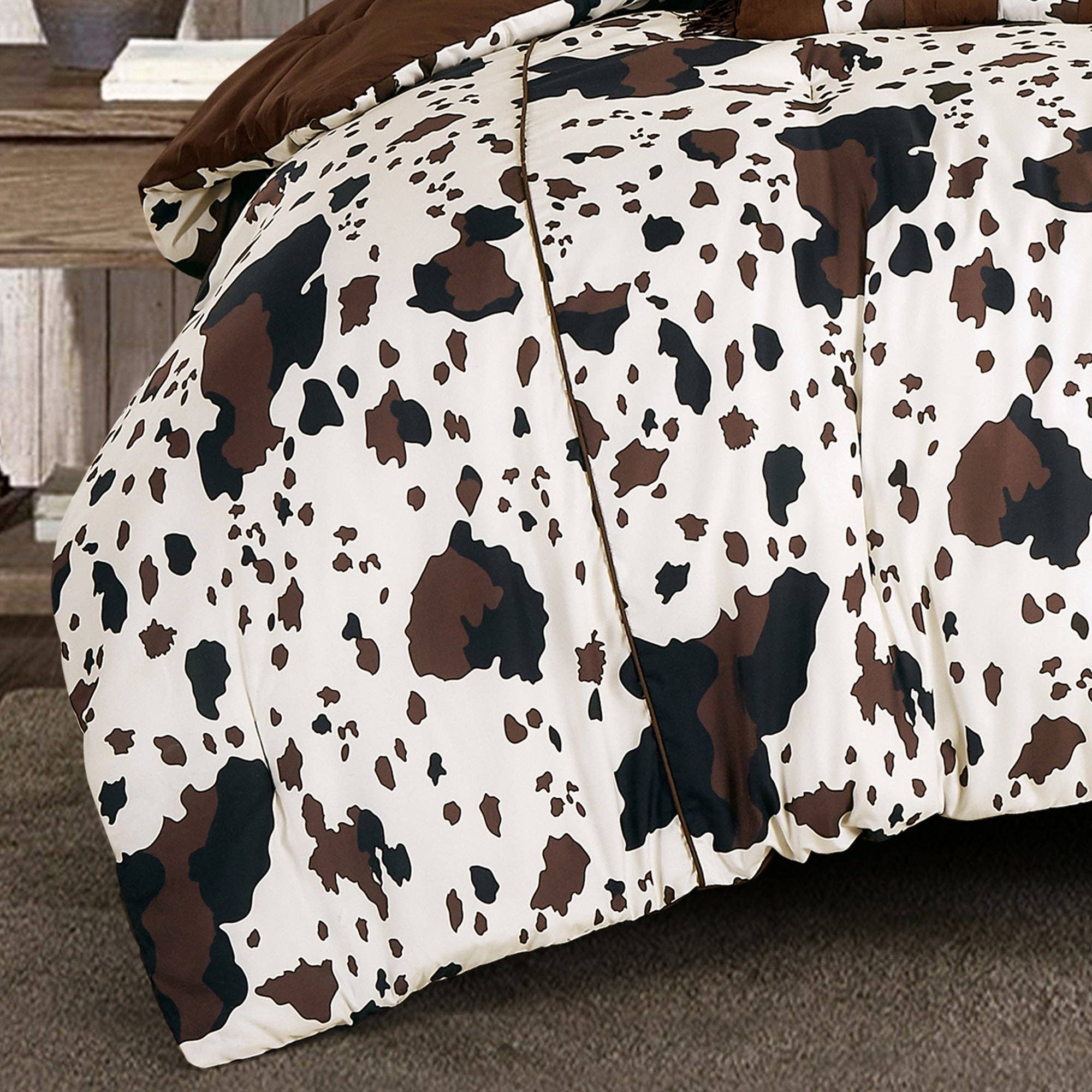 Rustic Cowhide Lodge Comforter Set - 5 Piece Set