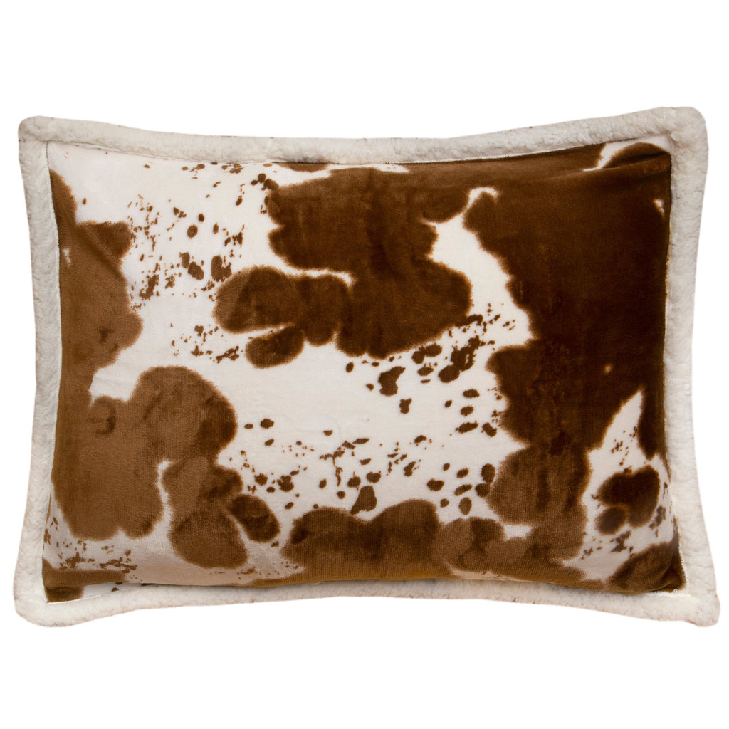 Cowhide Sherpa Plush Lodge Fleece Blanket - 3 Piece Set