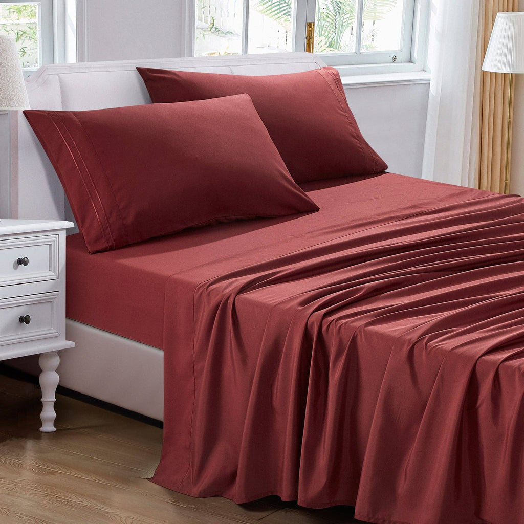 Soft Microfiber Deep Pocket Bed Sheets - 4 Piece Set