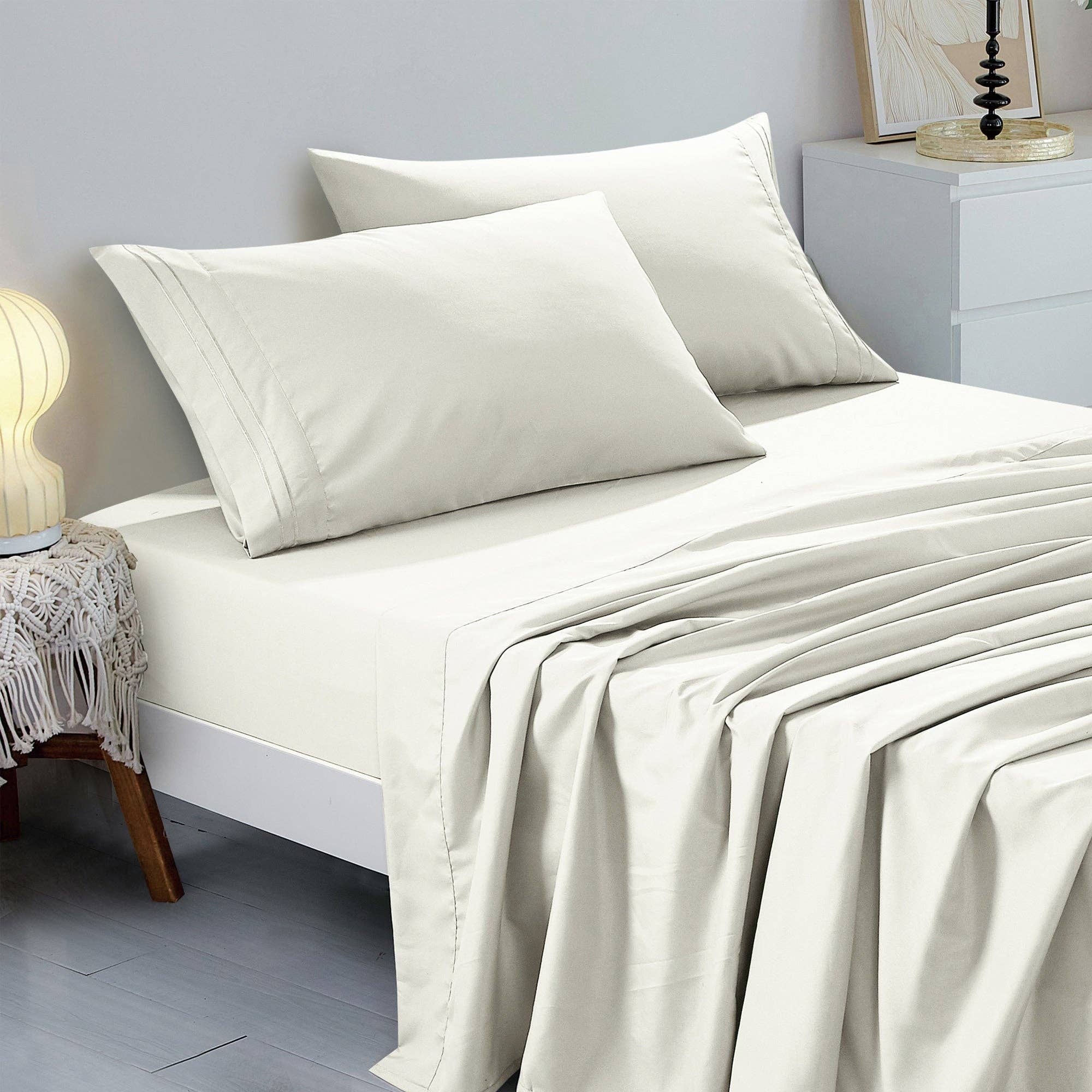 Soft Microfiber Deep Pocket Bed Sheets - 4 Piece Set