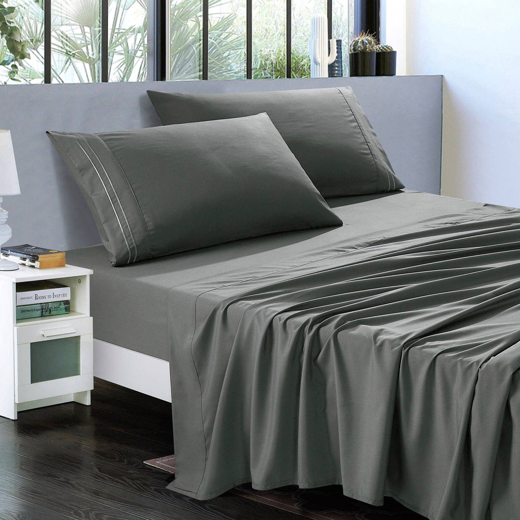 Soft Microfiber Deep Pocket Bed Sheets - 4 Piece Set