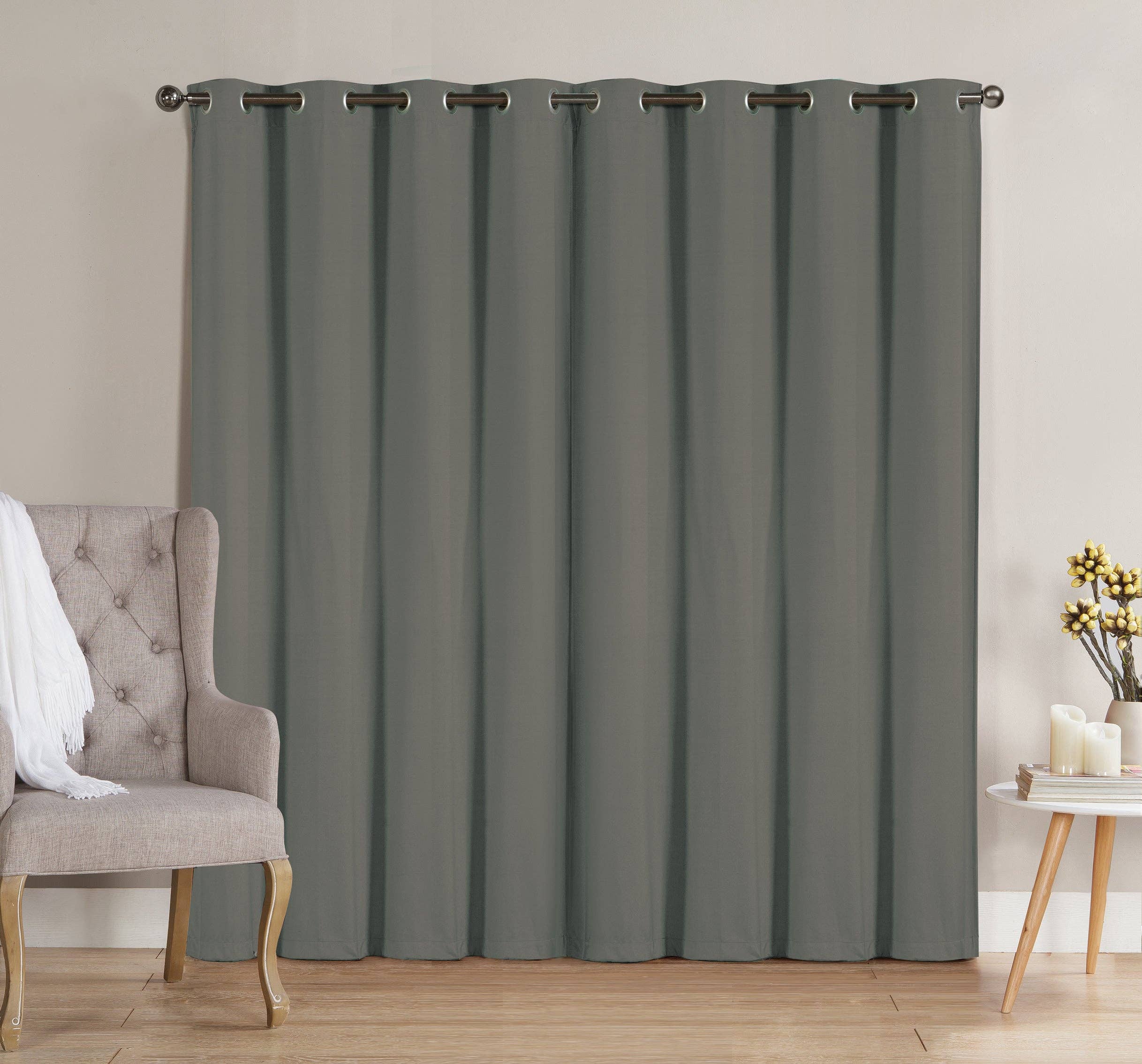 Solid Grommet Top Thermal Insulated Blackout Window Curtain