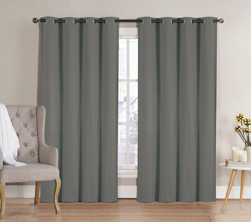 Solid Grommet Top Thermal Insulated Blackout Window Curtain