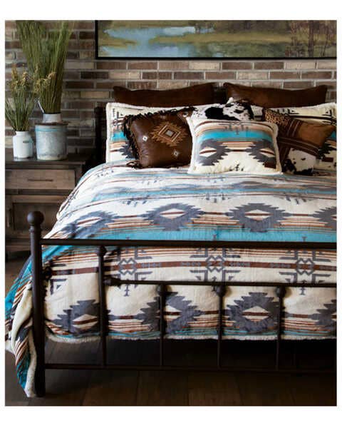 Lone Mountain Sherpa Plush Lodge Fleece Blanket - 3 Piece Se