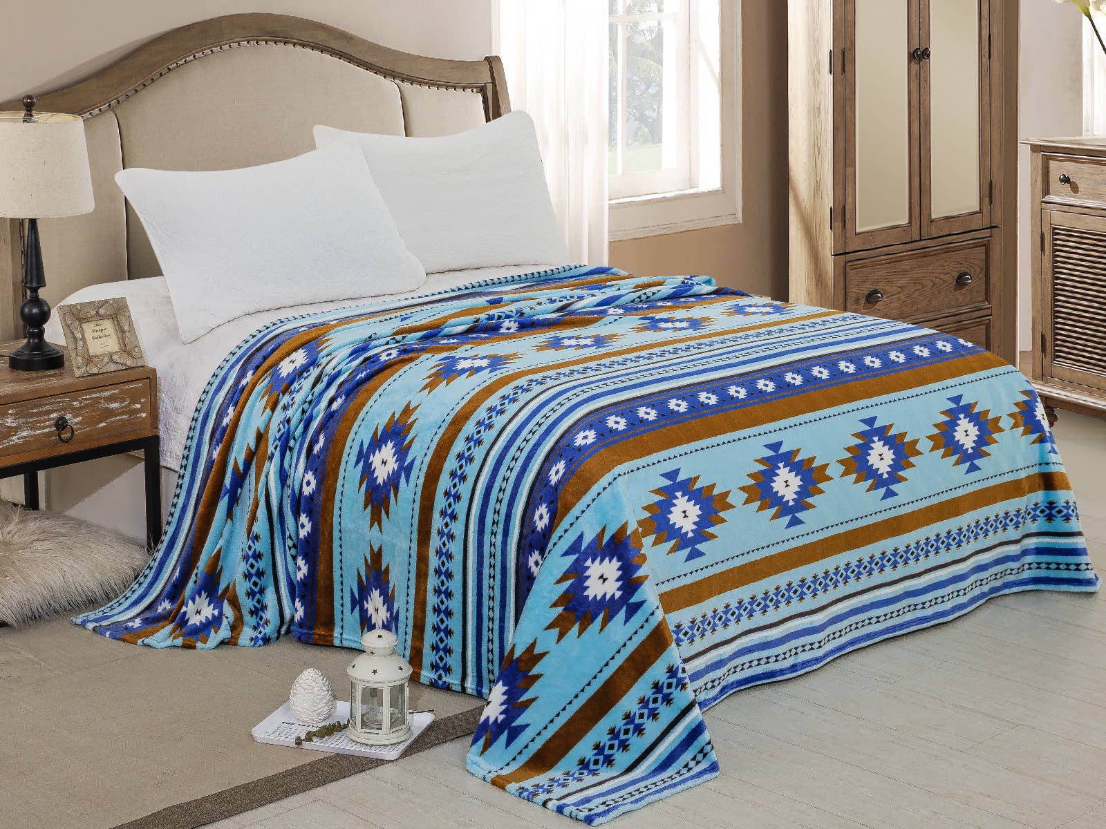 Southwest Aztec Fleece Blanket - Twin Size