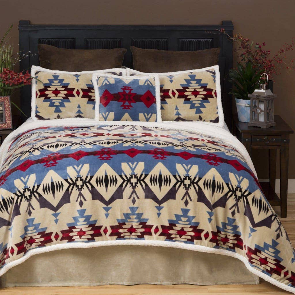 Blue River Sherpa Blanket - 3 Piece Set