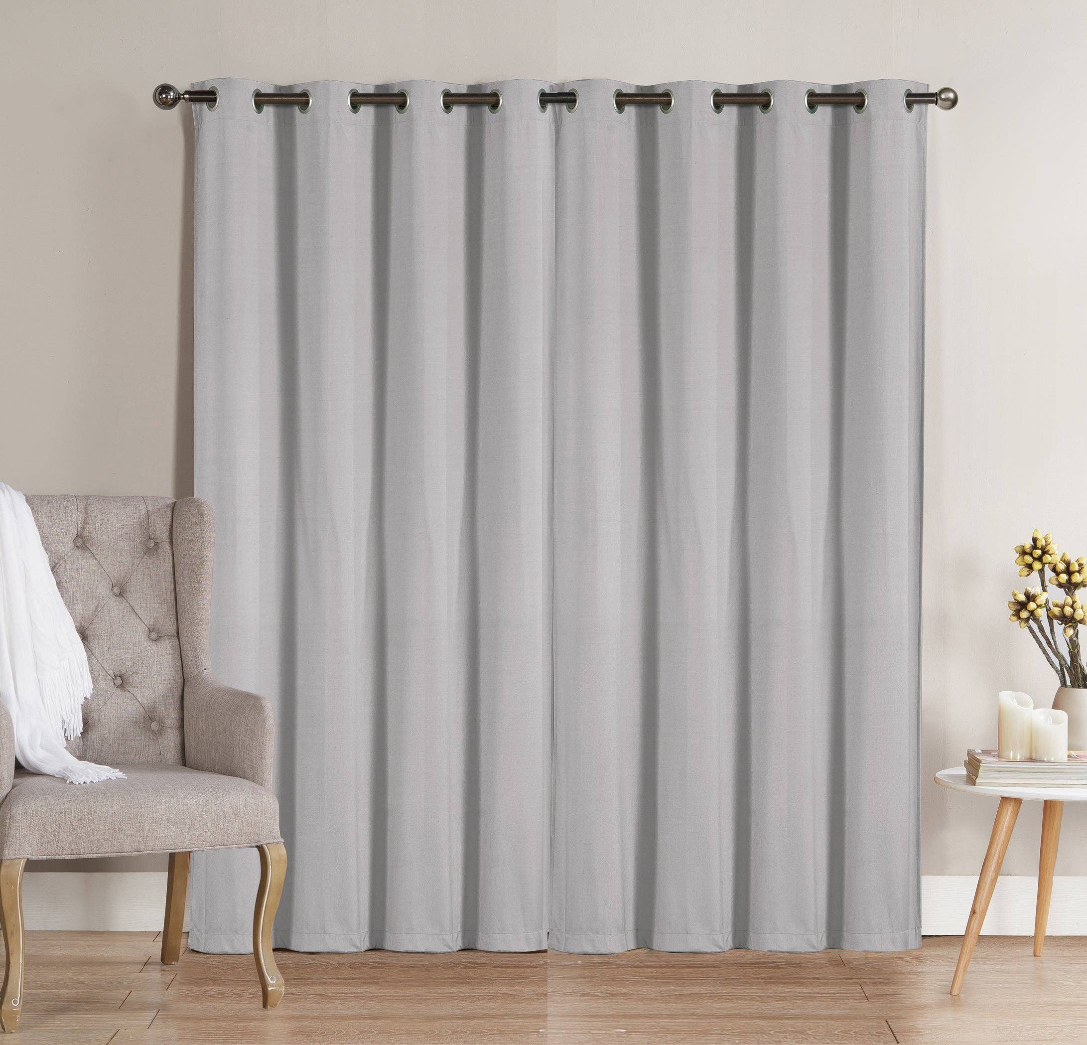 Solid Grommet Top Thermal Insulated Blackout Window Curtain