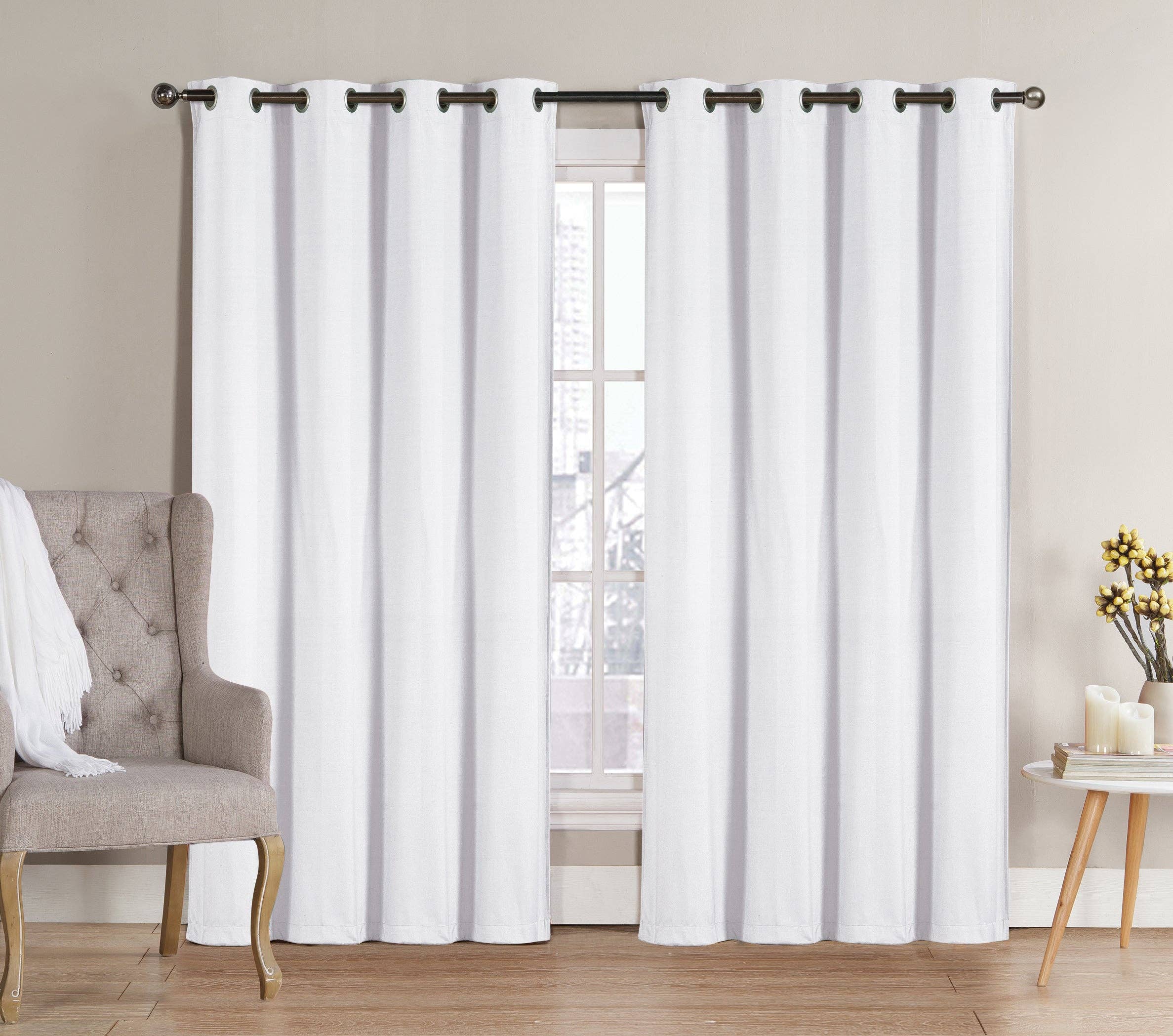 Solid Grommet Top Thermal Insulated Blackout Window Curtain