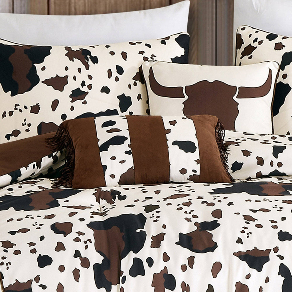 Rustic Cowhide Lodge Comforter Set - 5 Piece Set