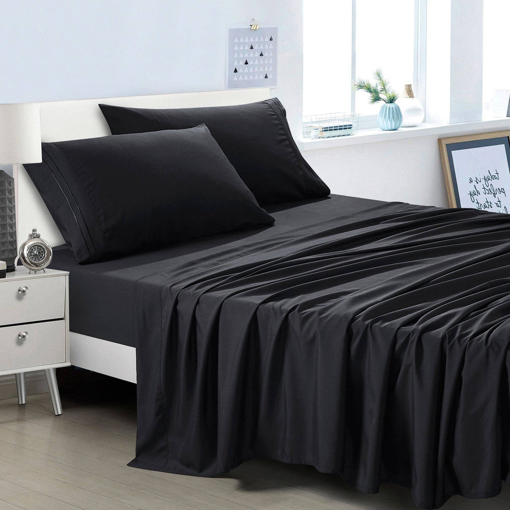 Soft Microfiber Deep Pocket Bed Sheets - 4 Piece Set