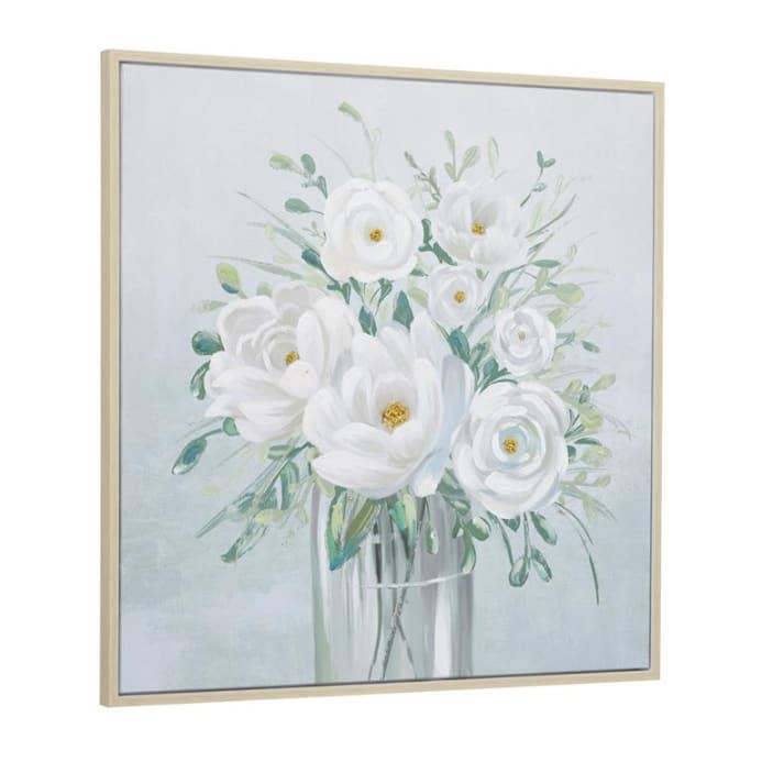 WHITE FLORAL BOUQUET CANVAS