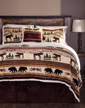Hinterland Sherpa Plush Lodge Fleece Blanket - 3 Piece Set