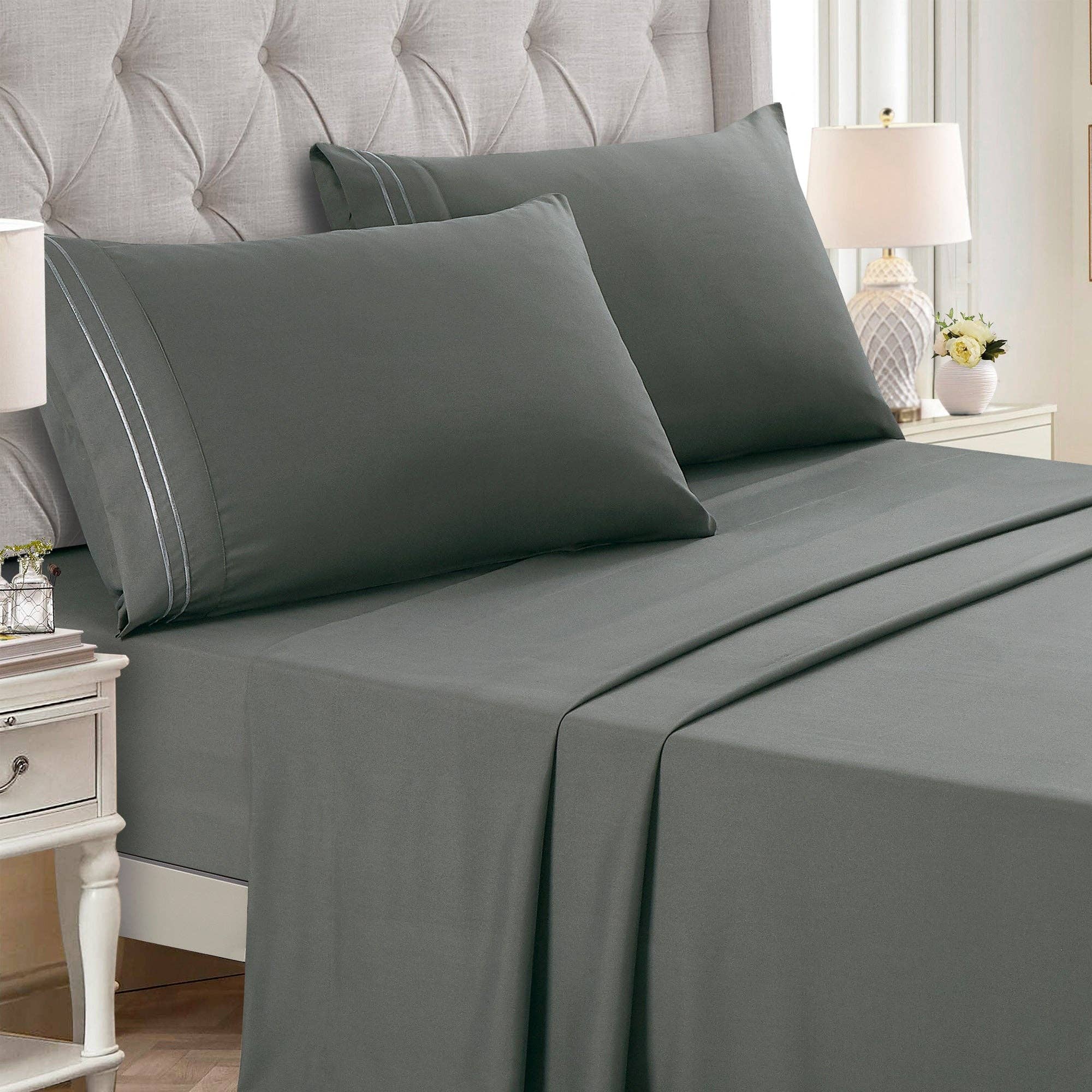 Soft Microfiber Deep Pocket Bed Sheets - 4 Piece Set