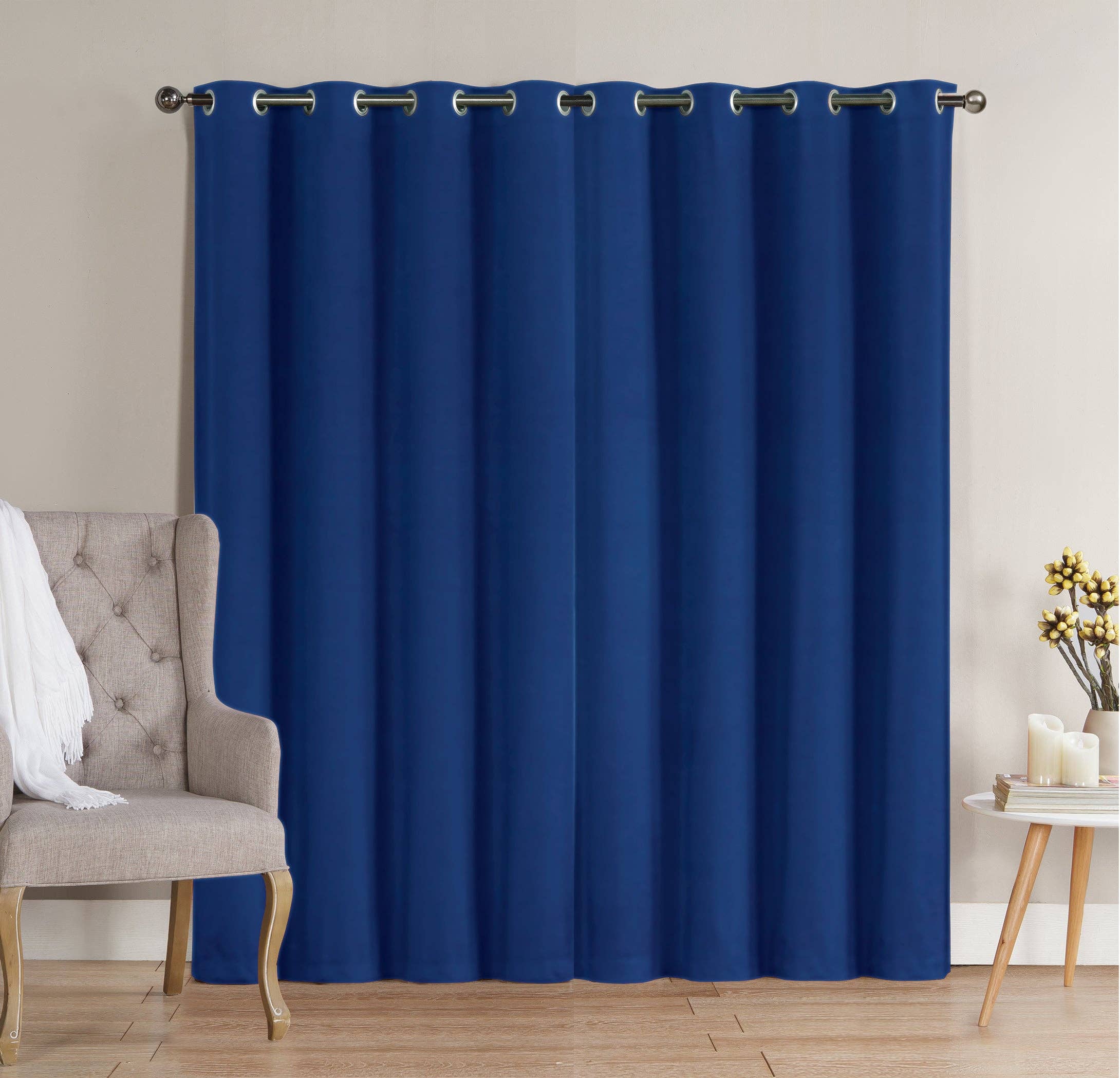 Solid Grommet Top Thermal Insulated Blackout Window Curtain