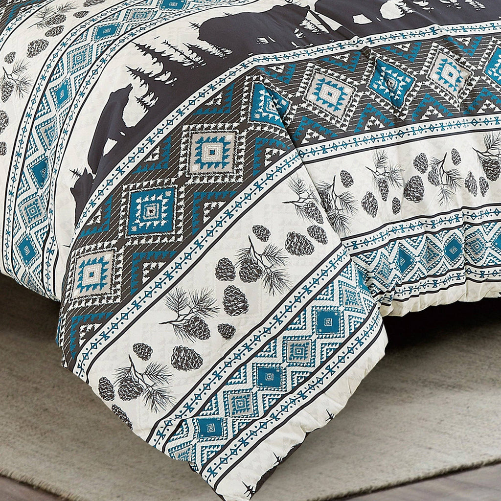 Big Bear Southwest Turquoise Aztec Comforter - 6 Piece Set