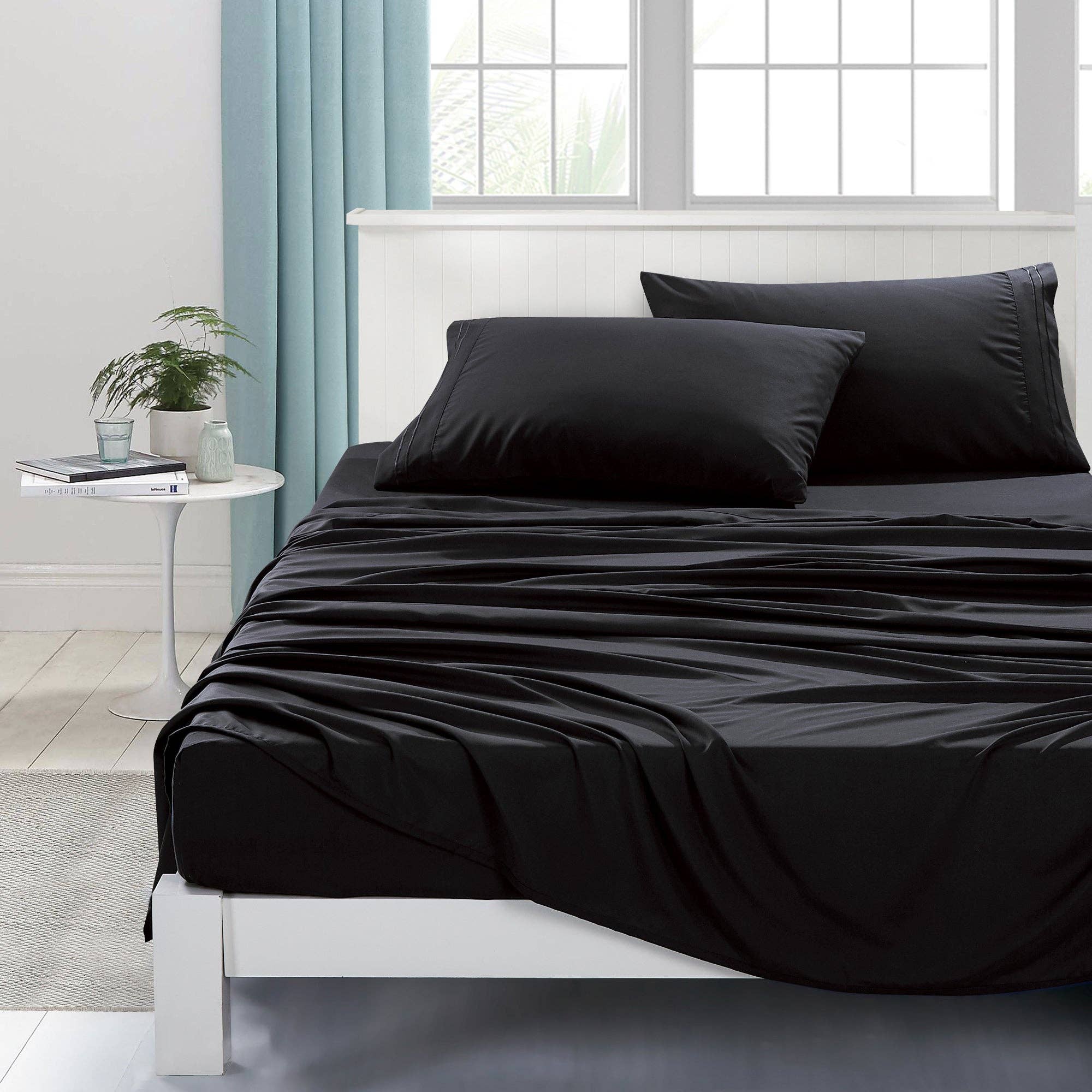 Soft Microfiber Deep Pocket Bed Sheets - 4 Piece Set