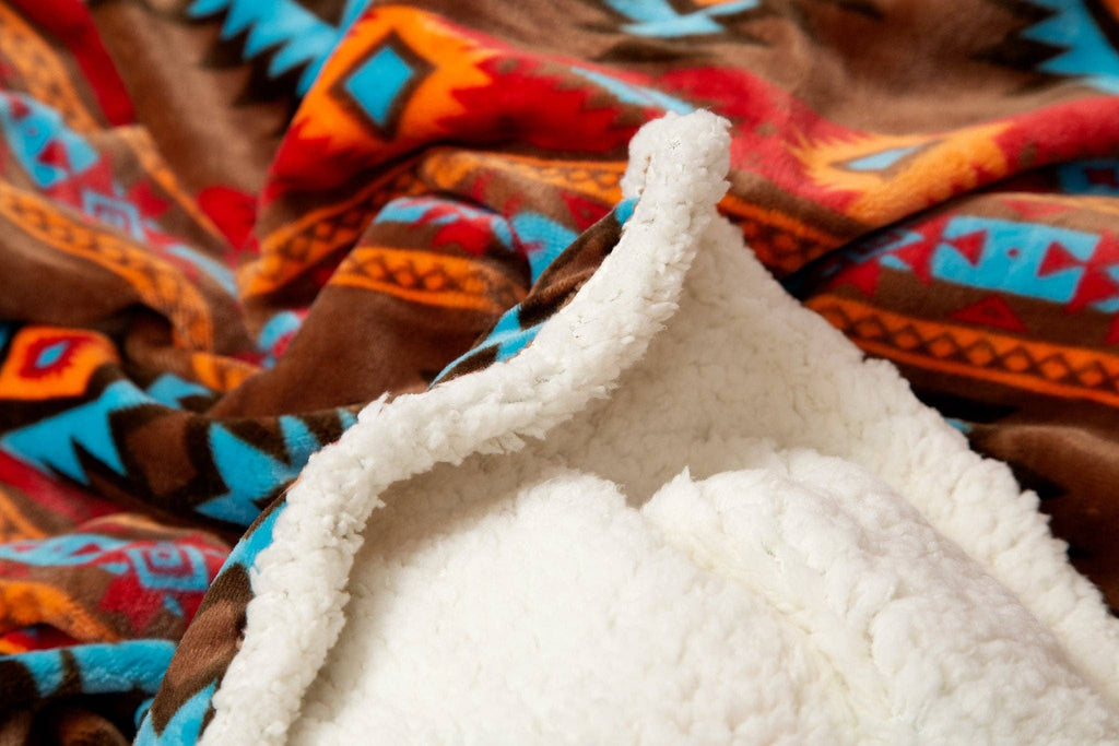 Southwest Horizon Sherpa Fleece Throw Blanket
