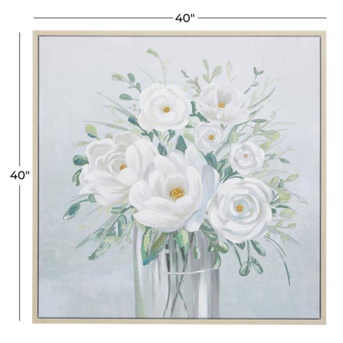 WHITE FLORAL BOUQUET CANVAS