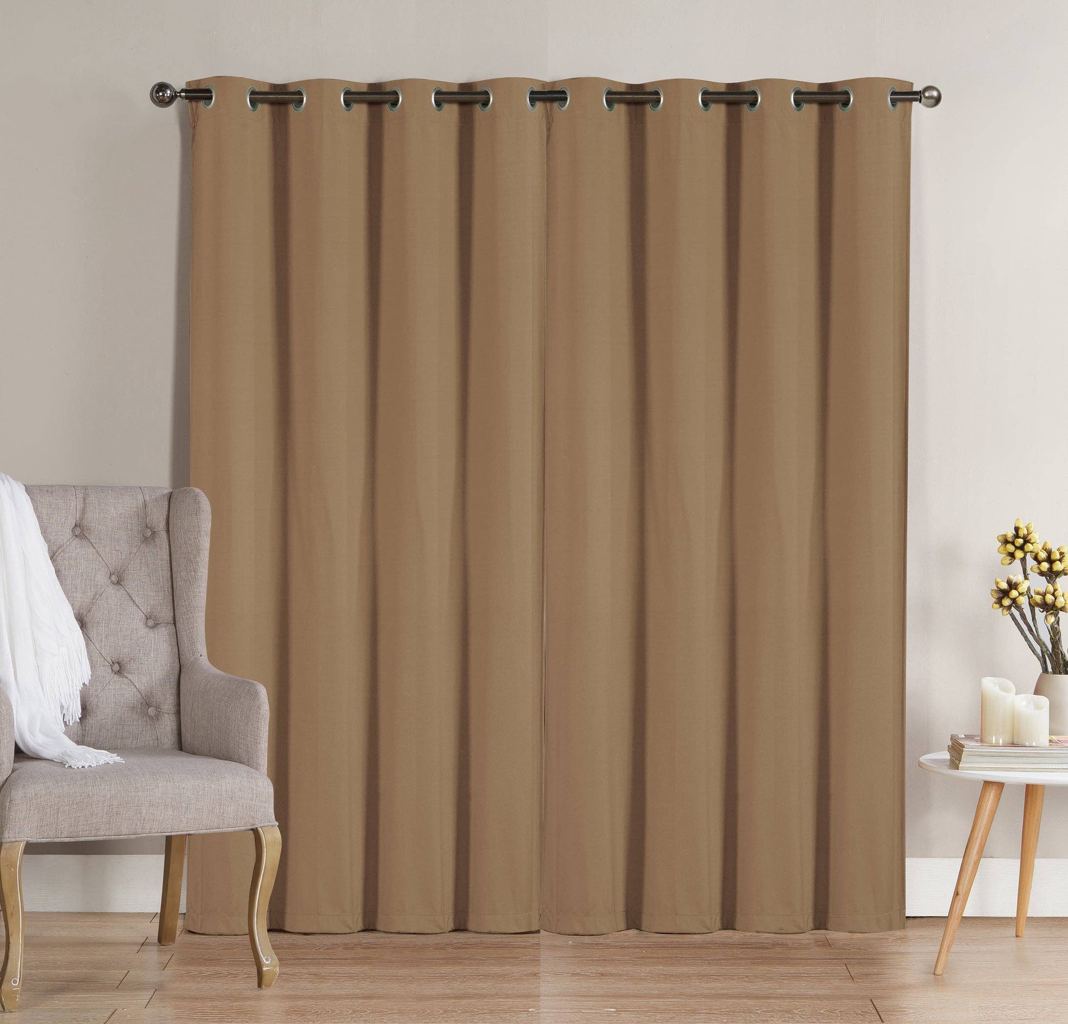 Solid Grommet Top Thermal Insulated Blackout Window Curtain