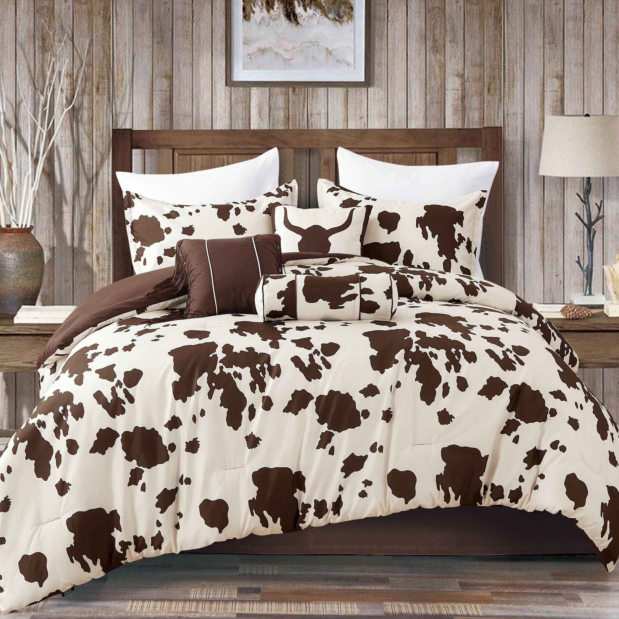 Reversible Rustic Cowhide - 7 Comforter Set
