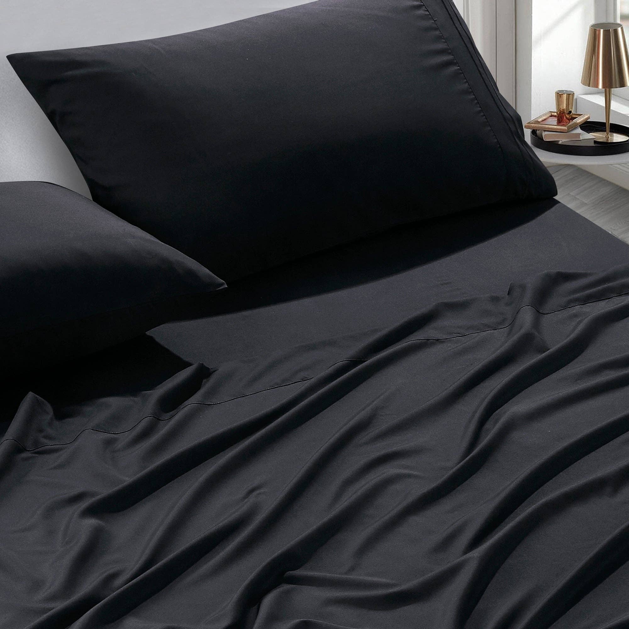 Soft Microfiber Deep Pocket Bed Sheets - 4 Piece Set