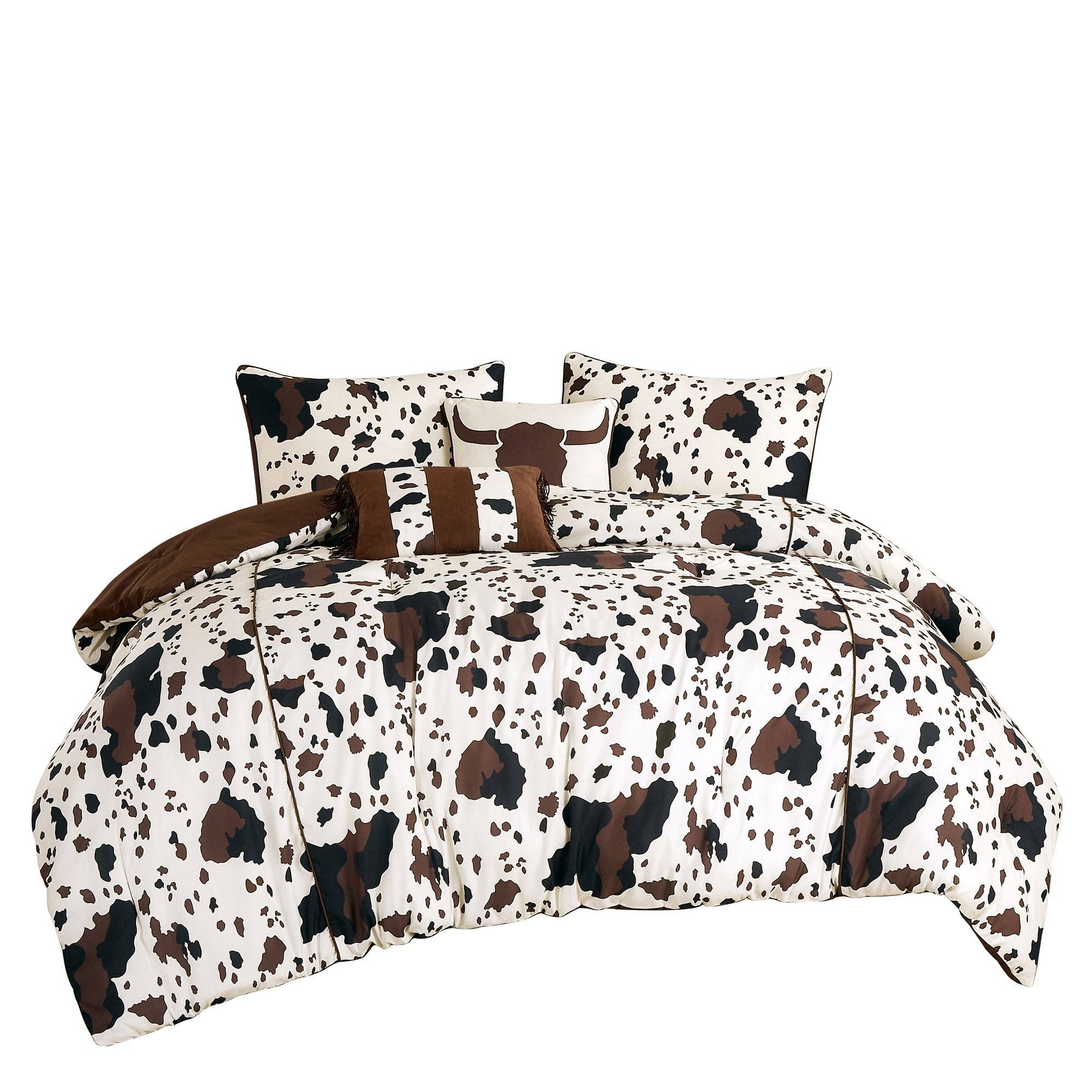 Rustic Cowhide Lodge Comforter Set - 5 Piece Set