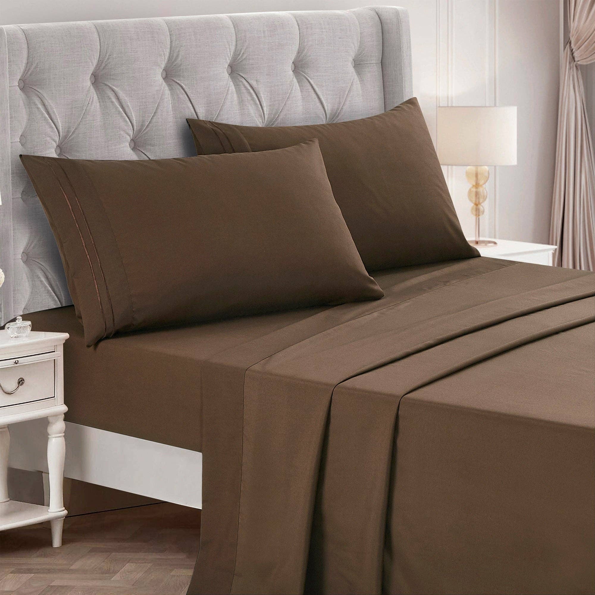 Soft Microfiber Deep Pocket Bed Sheets - 4 Piece Set