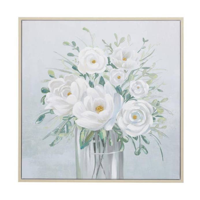 WHITE FLORAL BOUQUET CANVAS