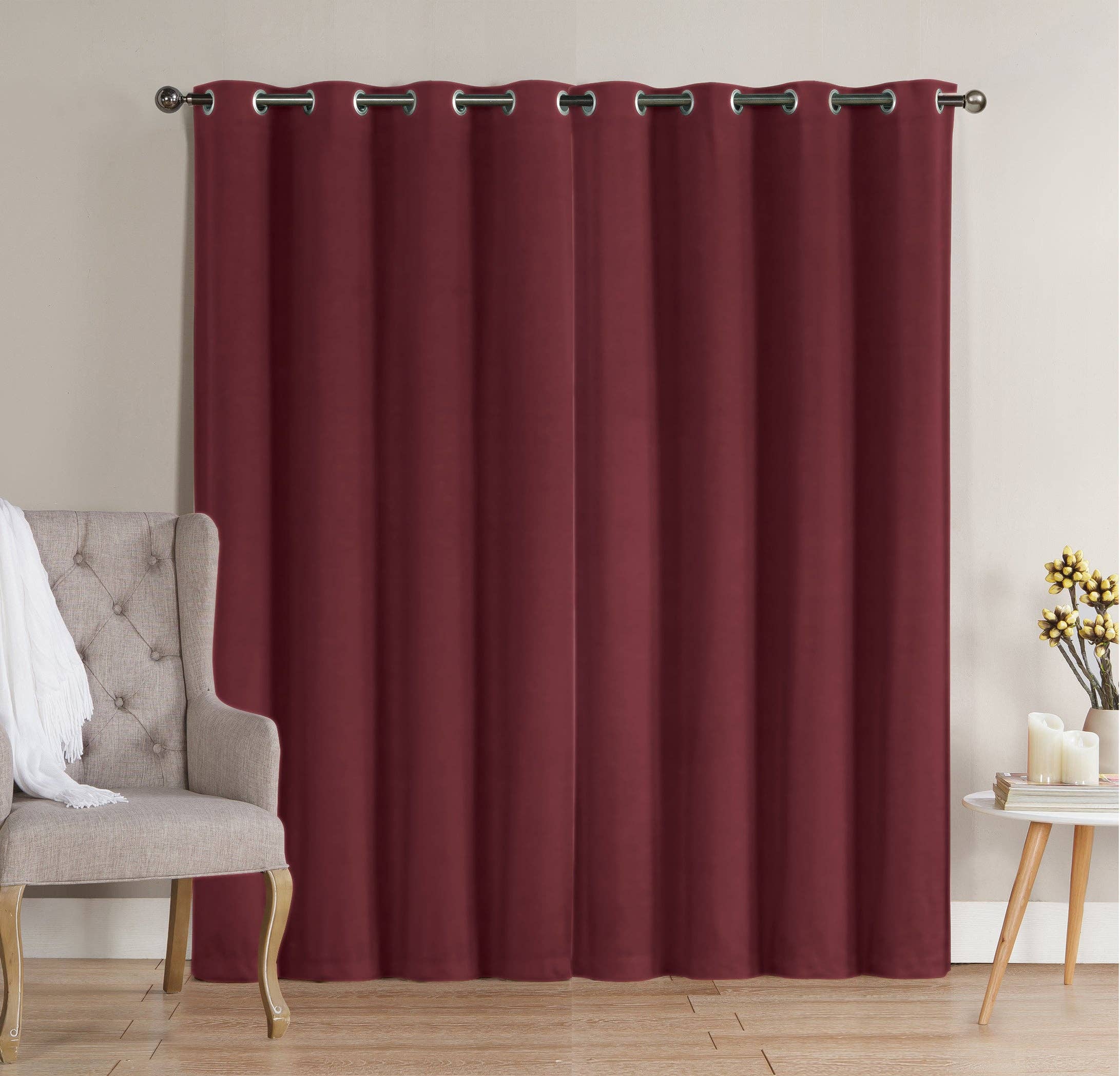 Solid Grommet Top Thermal Insulated Blackout Window Curtain