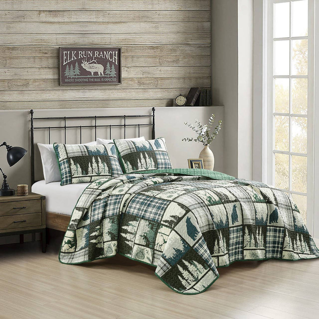 Forest Wild Bear Quilt Set