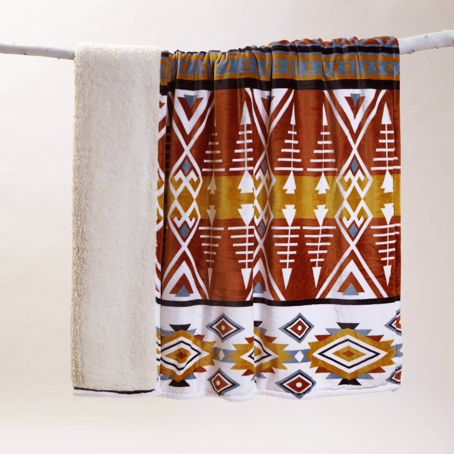 Arrowhead Earth Plush Sherpa Throw
