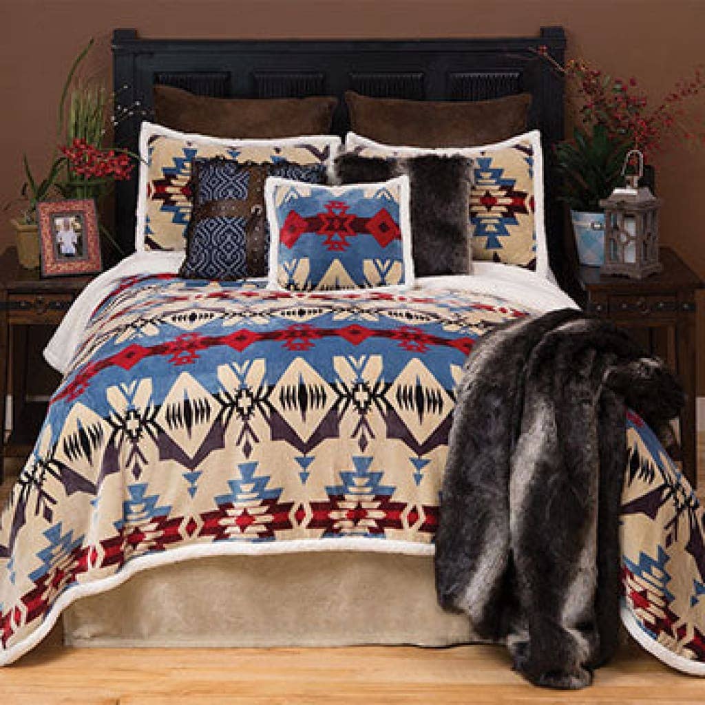 Blue River Sherpa Blanket - 3 Piece Set